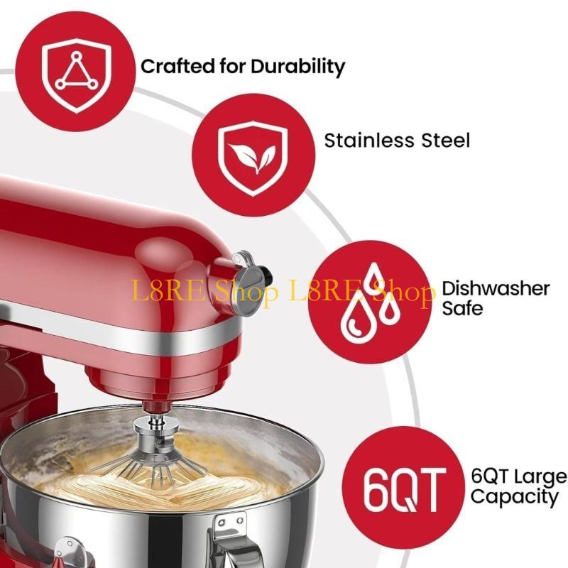 L8RE Cover Mixers Bowl Lid Mixers Accessories Stainless Steel Bowl for 6QT