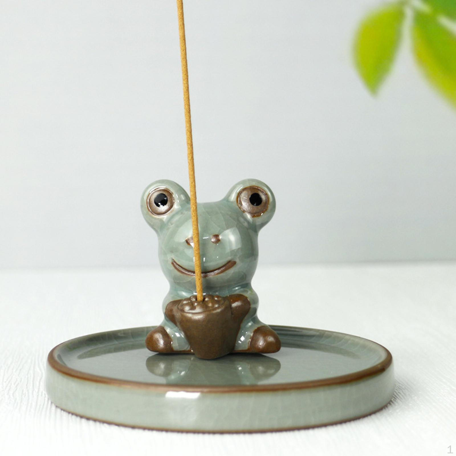 

Burner Holder Frog Statue for Relaxation Office holding lotus
