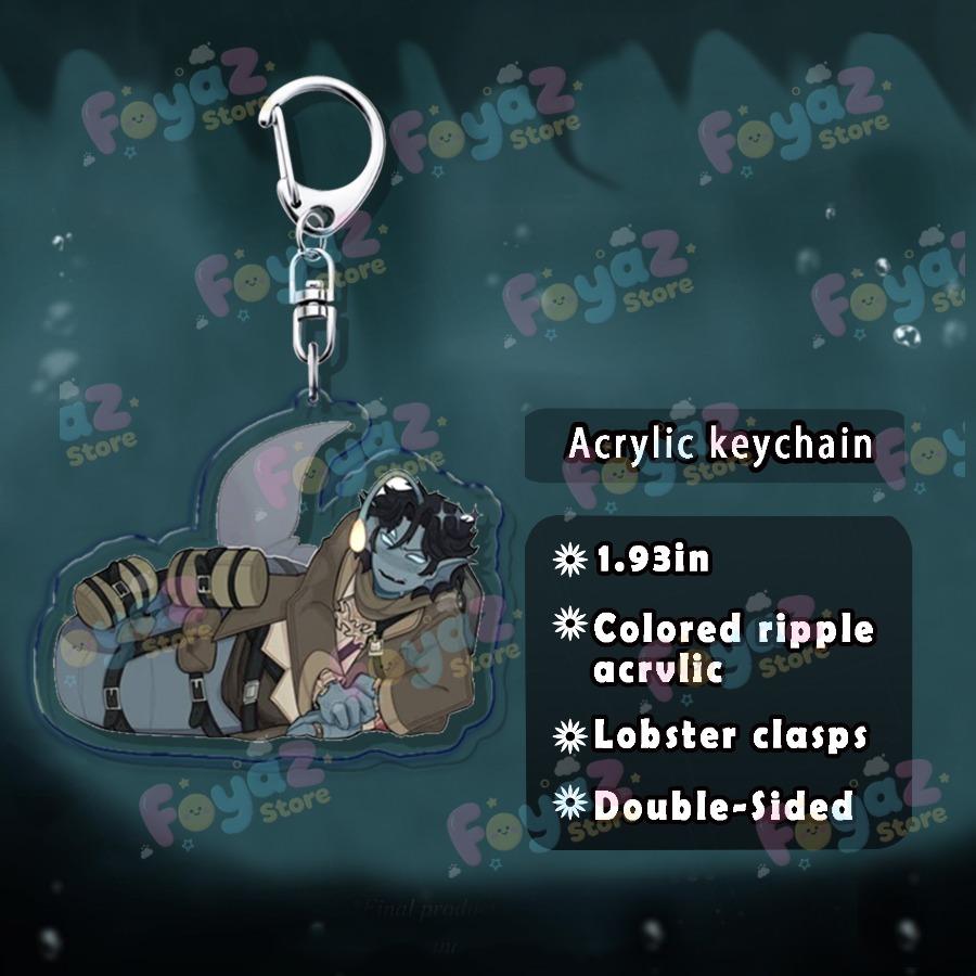 Pressure Horror Game Keychain Accessories Bag CharmsSebastian Solace Gamer Cartoon Keyrings Jewelry Fans Freinds Gift