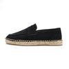 LUXSOLE Men's Jute Espadrilles Slip On Loafers Cow Suede Leather Casual Shoes