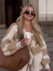 2026 Autumn/Winter Women's Striped Lace-up Bow Knit Cardigan