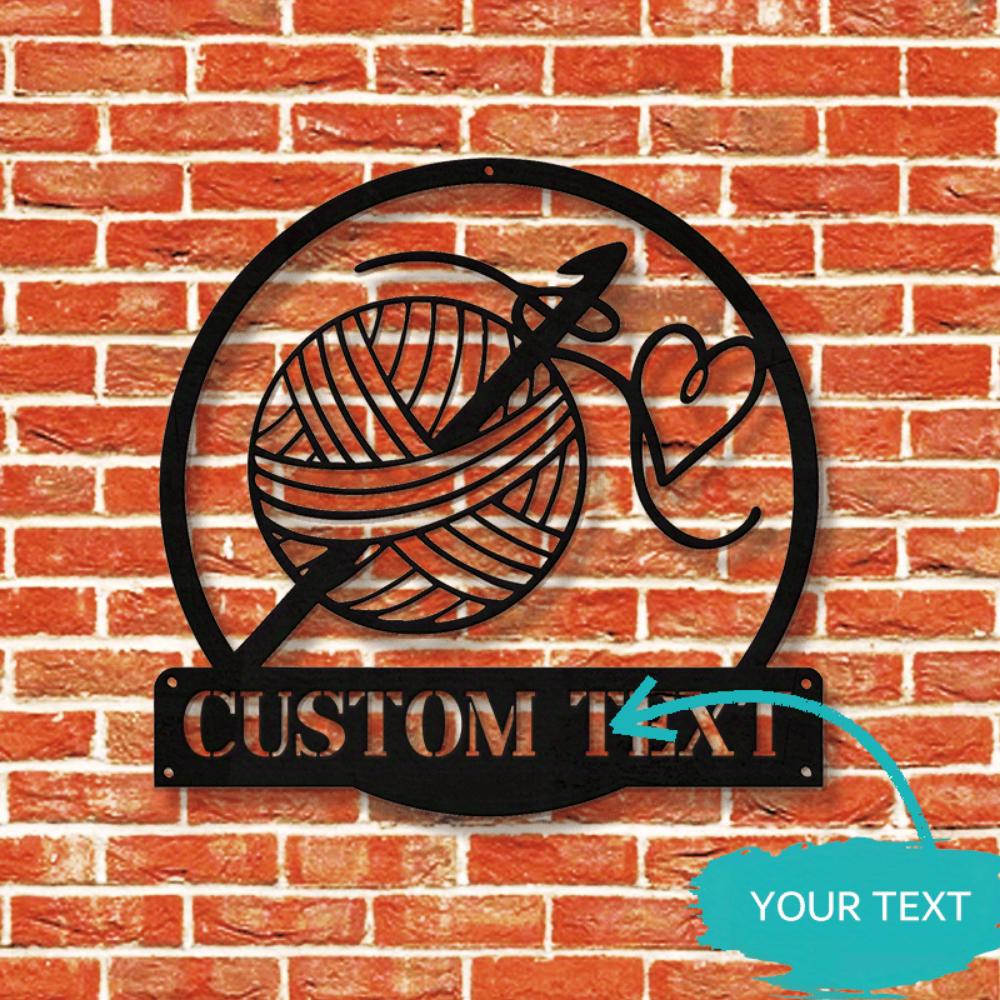 Unique Crochet Inspired Metal Wall Decor Craft Room Art Modern Sewing Lover Gift