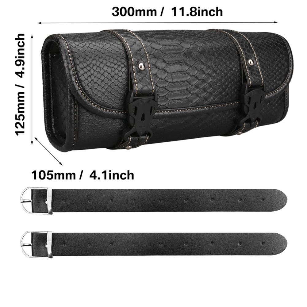 Motorcycle Saddlebags PU Leather Front Fork Tail Tool Bag Luggage For Harley Chopper Bobber Cruiser Sportster XL 883 1200 Bag
