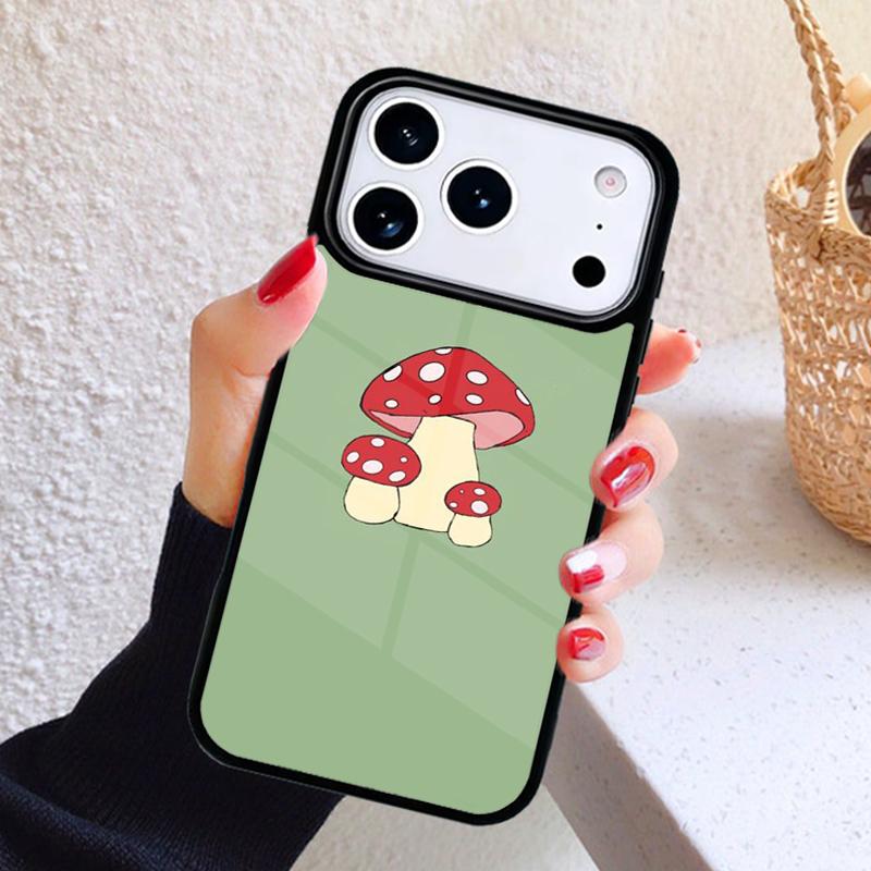 Mushroom Frog Cartoon Phone Case For iPhone 17 Air 16 15 14 13 12 11 Pro Max Plus
