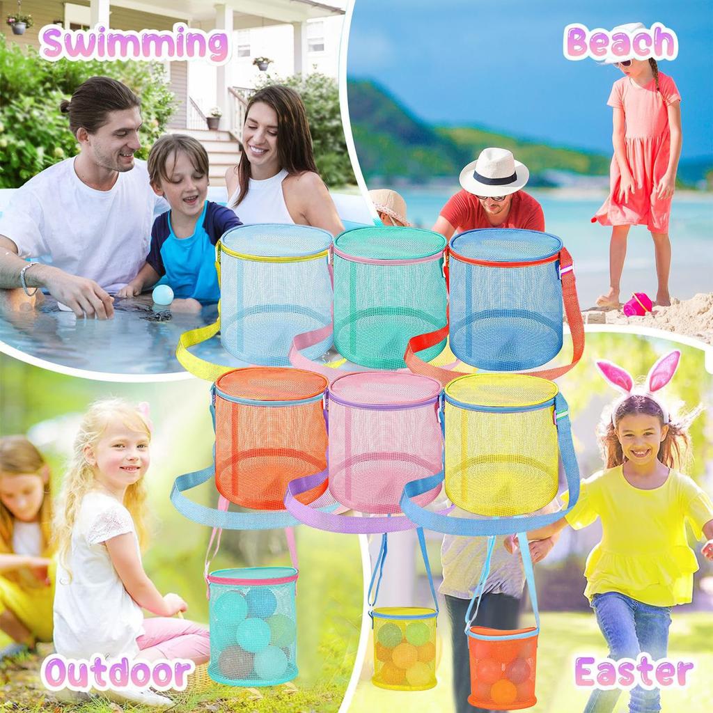 Beach Toy Mesh Bag, Beach Tote, Storage Pouch, Shoulder Bag, Kids' Beach Bag, Vacation Mesh Tote