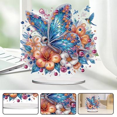 Acrylic Special Shape Flower Girl Desktop Diamond Art Kits Rhinestones Desktop Ornaments 5D DIY Diamond Art Tabletop Decorations