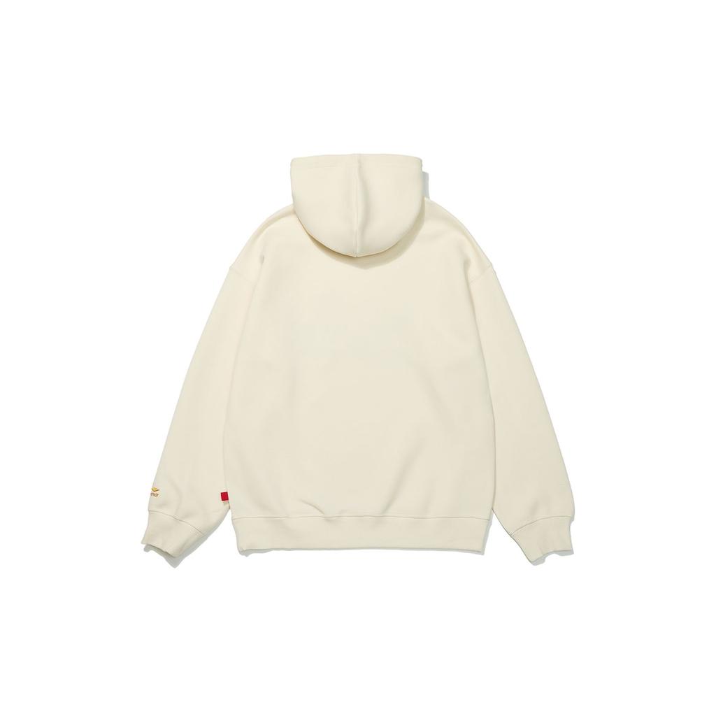 Li-Ning Sport Trend Serie Täglich Gold Neujahrsausgabe Cartoon Print Lockerer Hoodie Damen Oberteile Off-White AWDT056-8