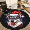 1PC Christmas Wolf Office Round Area Rug,  Mat Suitable ForOffice, Under Office Chairs Bedroom Living Room Home Decor, Room Deco