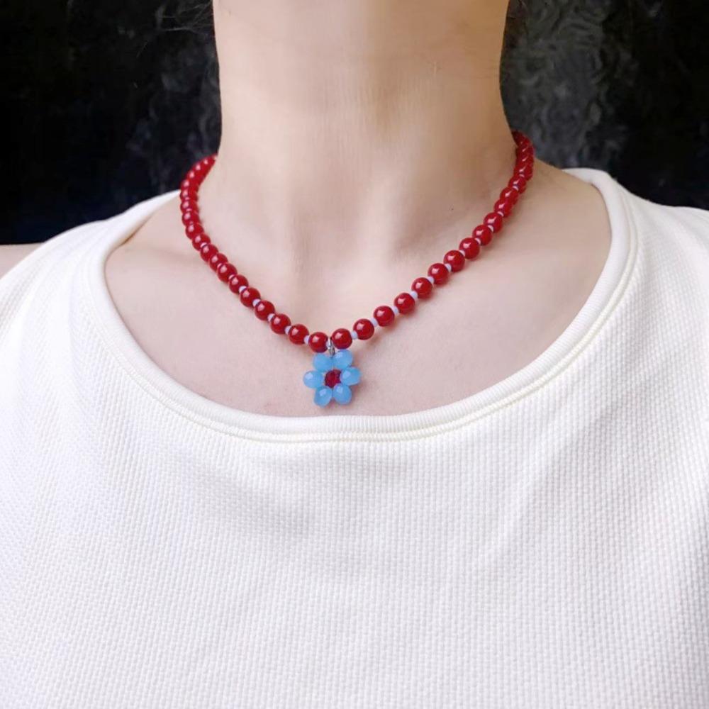 Daisy Flowers Bohemian Choker Ornaments Clavicle Necklace Flowers Beaded Necklace  Beach