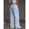 Pantaloni Casual da Donna 2026 a Vita Alta Gamba Dritta Monocolore Jeans Versatili