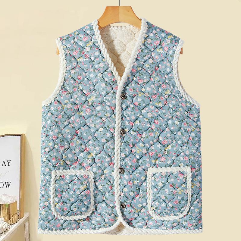 

Warm Velvet Sleeveless Vest for Middle-Aged Women - Stylish, Comfortable, Cotton-Padded Winter Wear 3XL (95-115 lbs)