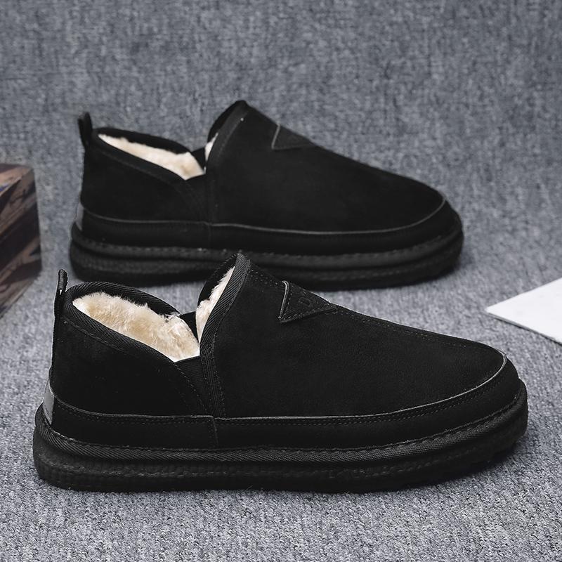 Fashion Male Sneakers Plus Velvet Non-slip Wear-Resistant Waterproof Keep Warm Comfortable Trendy All-match Platform Outdoor Round Toe