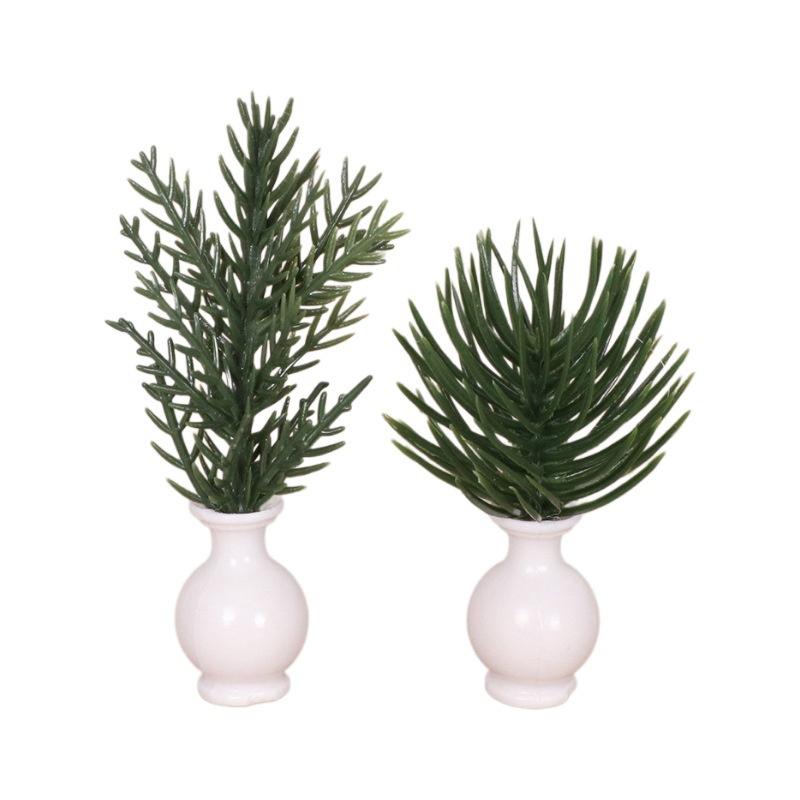 1 ks Domeček pro panenky Mini Plastová Simulační Váza Zelená Rostlina Miniaturní Model Mini Květinové Aranžmá Hračka Ozdoby