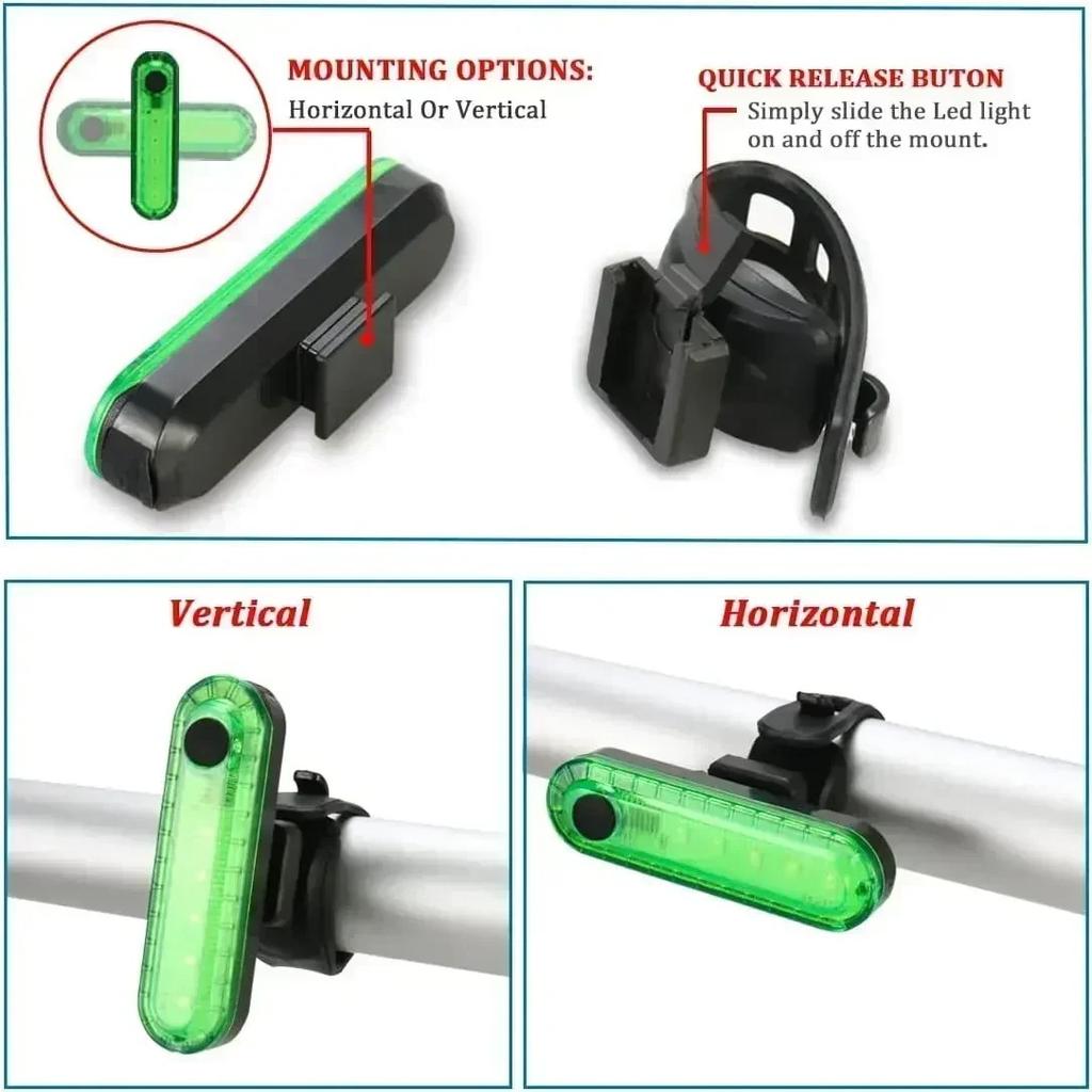 Bicycle Rear Light Ultralight Brightness Bicycle Taillight USB Rechargeable Mtb Night Riding Warning Lamp Cycling Accessories