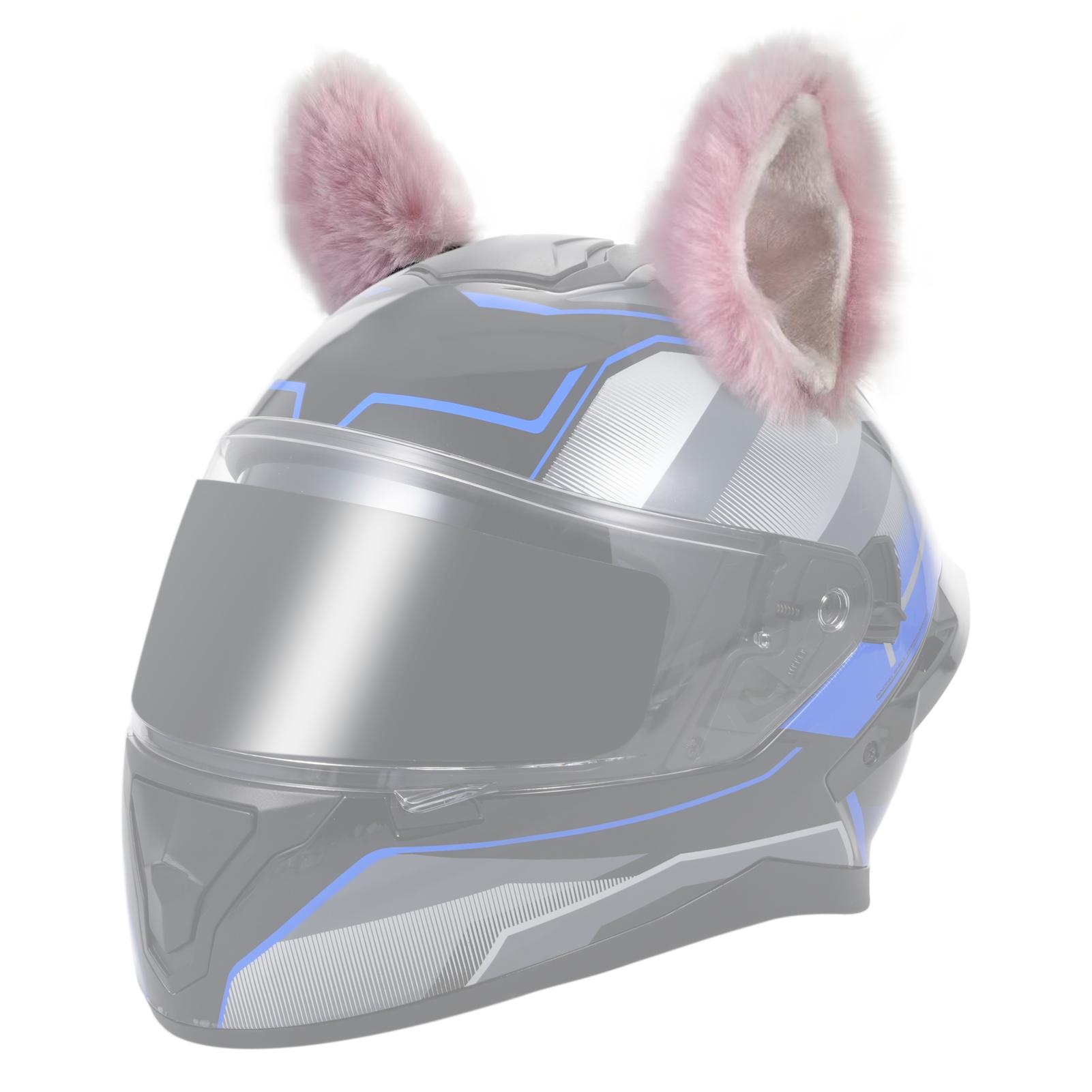 

2Pcs Motorcycle Helmet Cat Ears, Cute Accessories for Snowboarding, Skiing and Biking Blue Pink