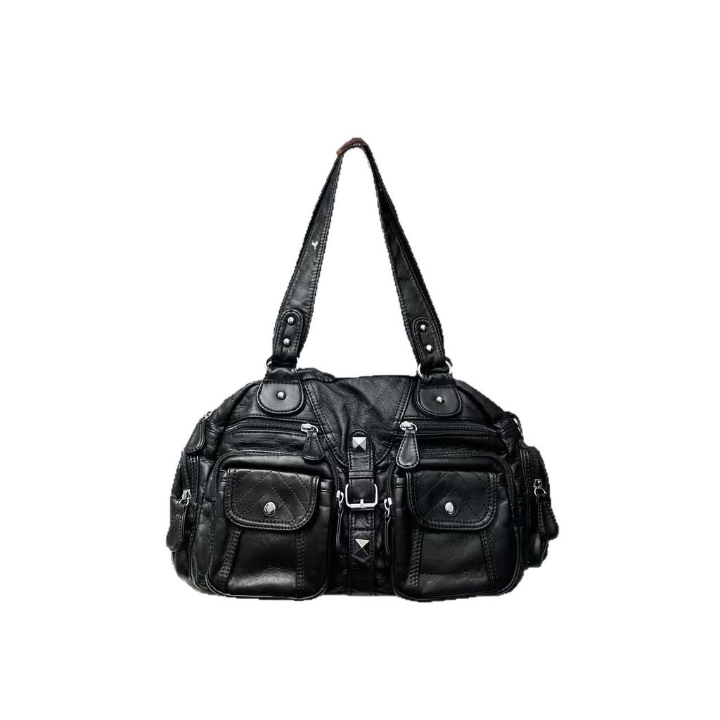 Ladies' Fashionable Retro Washed Vintage Hot Girl Tote Bag, Large Capacity Y2K Shoulder Bag