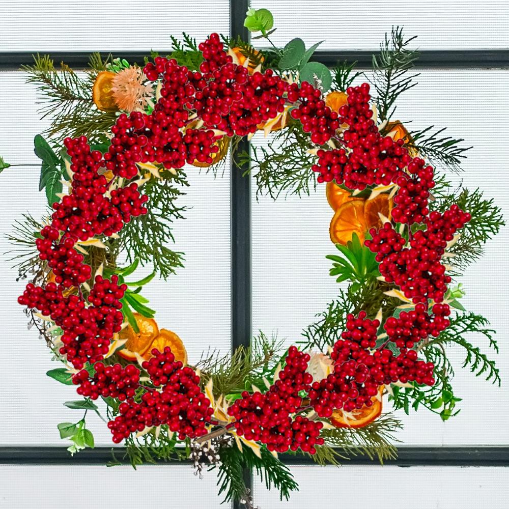 5/1PC Red Artificial Berries Christmas Small Berry Xmas Tree Ornaments DIY Wreaths Berry Branches Fake Flower Party Decoration