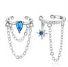 Brinco de Clipe de Corrente para Orelha Brinco de Concha para Mulheres Chic Francês Prata 925 Estrela Zircônia Ear Cuff de Orelha Sem Perfurar Joia