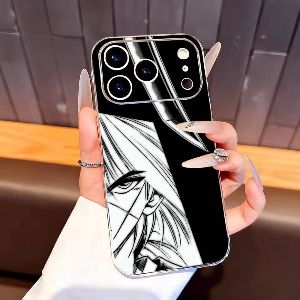 Anime R-Rurouni Kenshin Phone Case For iPhone17,16,15,14,13,12,11 Plus,Pro Max Soft Transparent Cover