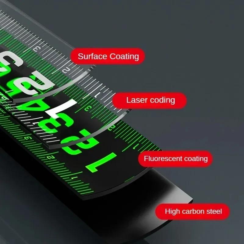 5/7.5/10M High Precision Thickened Self-lock Tape Measure Fluorescent Wear-resistant Steel Tape Measuring Tape Gauging Tools