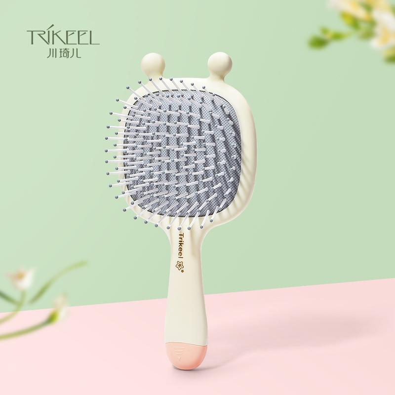 Cute cartoon airbag comb special air cushion comb household smooth hair scalp massage comb with cleaning brush