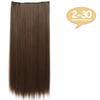 MISS WIG Lange bølgete frisyrer Syntetisk 5 Clip In Hair Extension 22 Tommer/32 Tommer Varmebestandige hårstykker Brun Svart