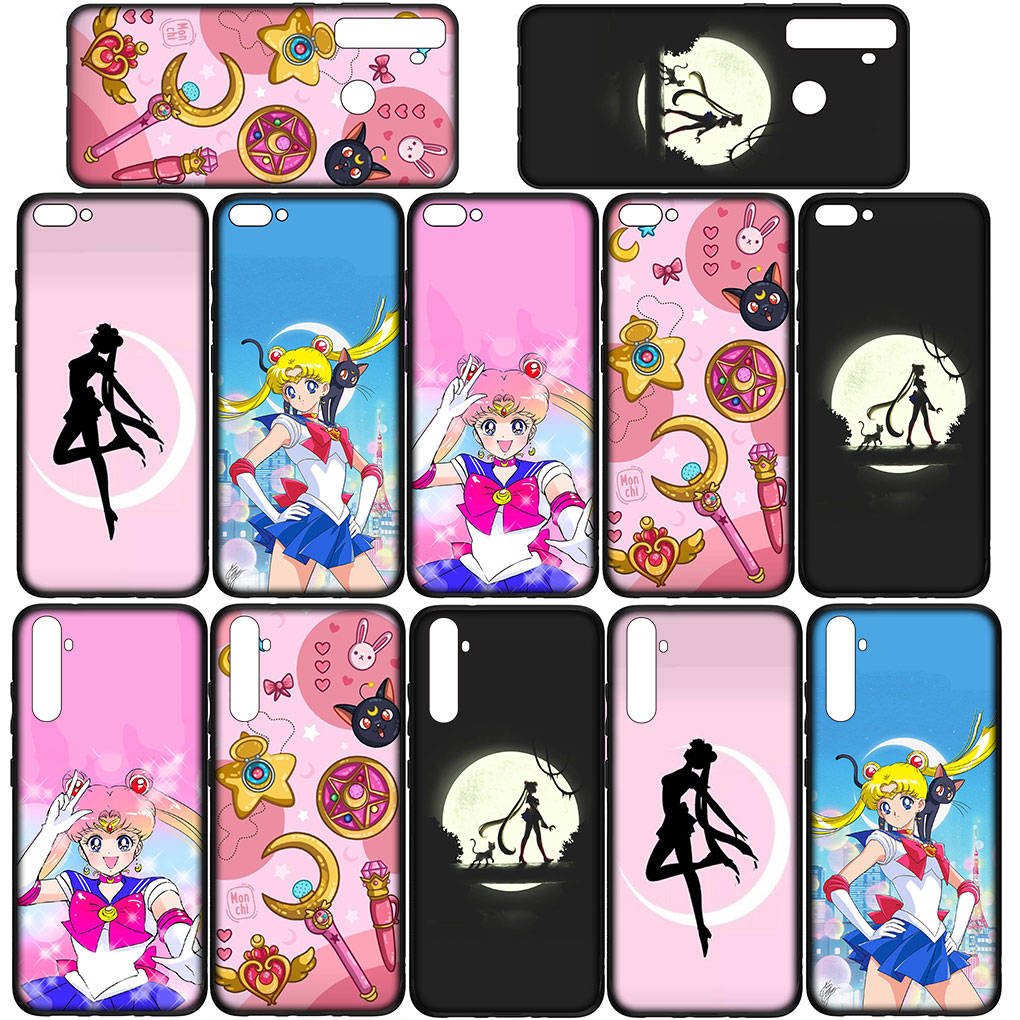 Cover for iPhone 16 15 Xiaomi Redmi Note 14 13 12 11 Pro Max X 8 9 16e Samsung Galaxy S25 S24 S23 Moto A4 OPPO Huawei Sailor Anime Moon Cat Phone Case