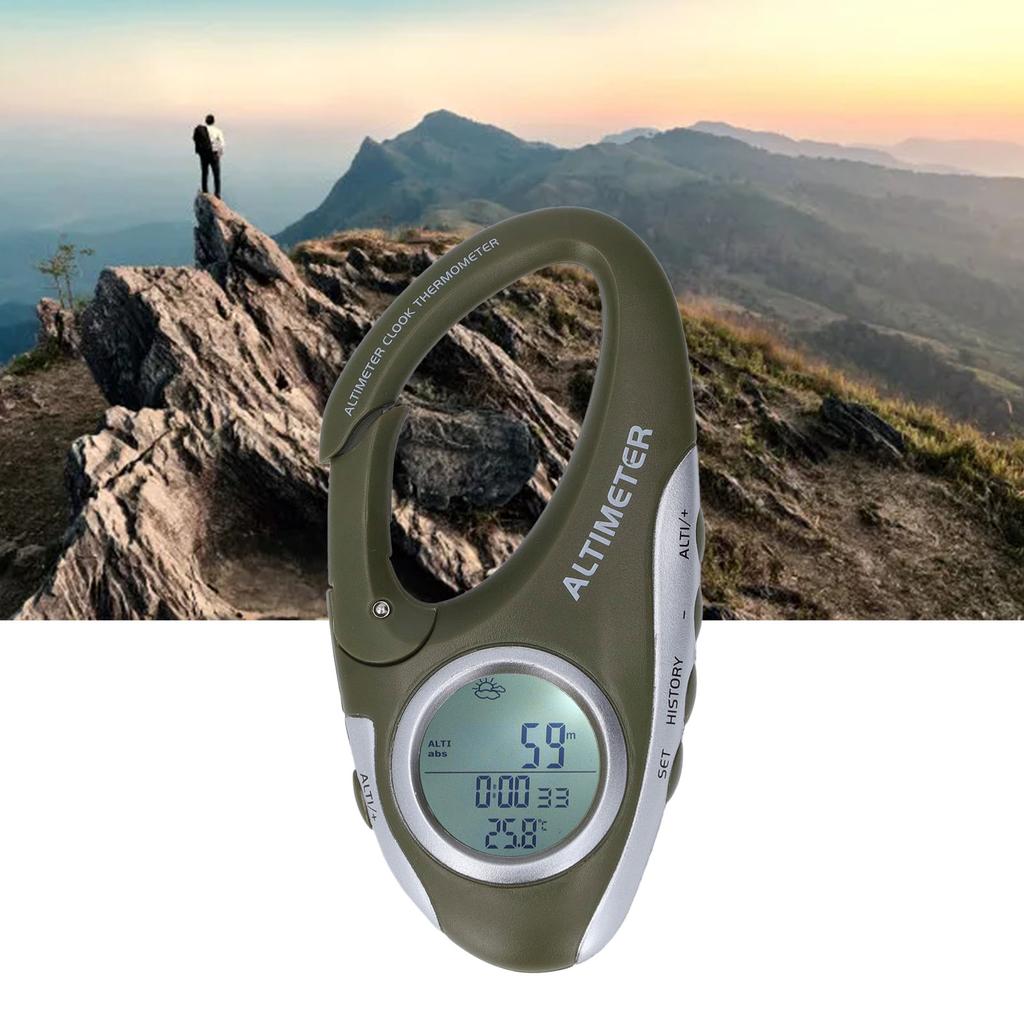 Handheld Thermometer Digital Altimeter Barometer Multifunctional ABS Housing Backlight Altitude Barometer for Outdoor Sports