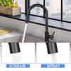 Robinet de cuisine - NETTLIFE - Modèle standard - Noir inox - Douchette extensible 360° - 2 jets