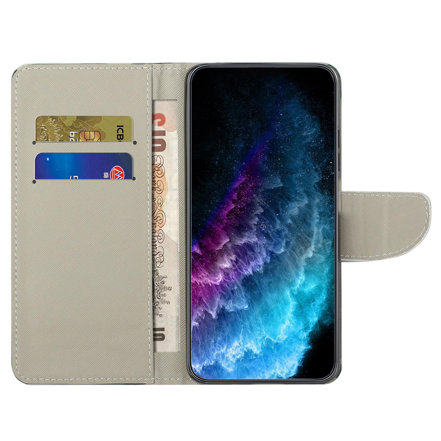

For Samsung Galaxy A34 5G Pattern Printing PU Leather Flip Folio Case Cross Texture Shockproof TPU Inner Shell Wallet Stand Phone Cover F