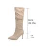 Women's Slim Heel Pointed Toe Knee-High Boots, Straight Shaft Over-the-Knee Fashion Boots, Fall Winter Footwear