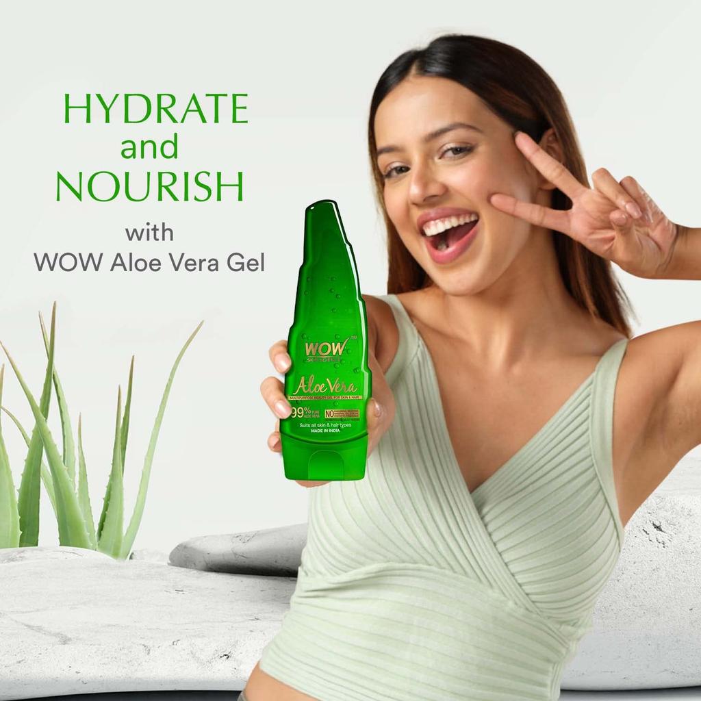 WOW Skin Science Aloe Vera Multipurpose Beauty Gel for Skin Hair 250 ml Daily Moisturizer & Nourisher
