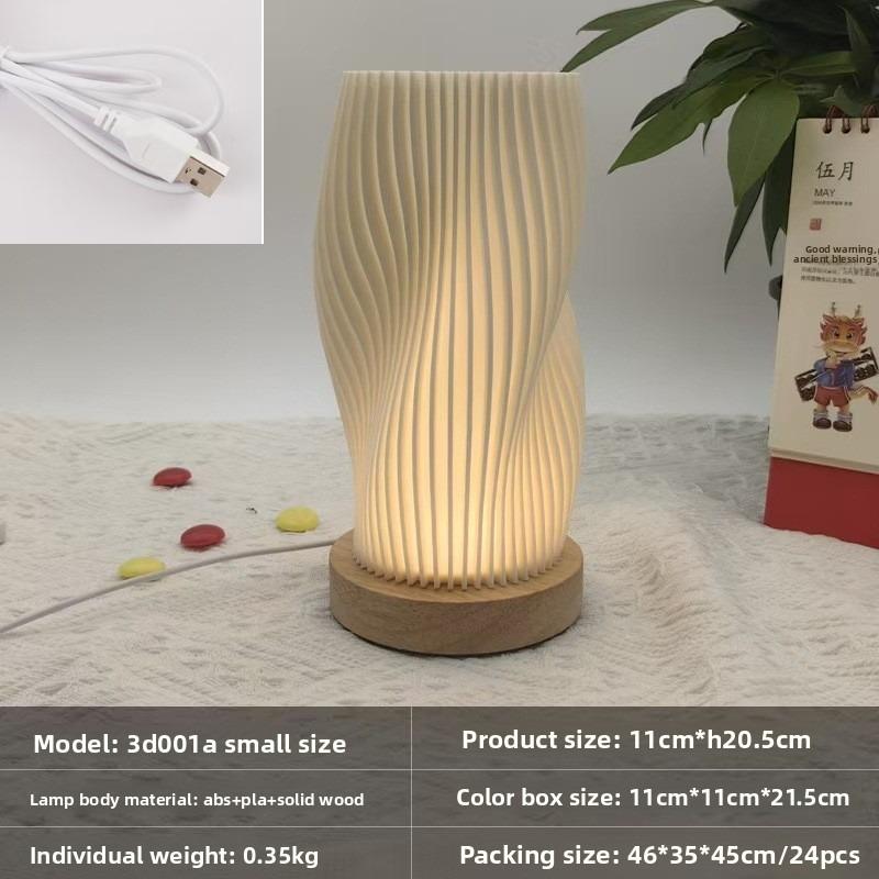 

Nordic Study Bedroom Bedside Table Lamp Simple Pleated Rotating Decorative Night Light Luxury Home Creative Ornaments Gift Ideas