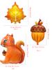 5pcs Squirrel Foil Balloons Set Pine Cone Balloons Autumn Maple Leaf Balloon Harvest Festival Decor Thanksgiving Day Decorations