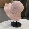 Big Brim Knitted Bucket Hat French Style Sun Protection Cap Sunscreen Straw Sun Hat  Outdoor