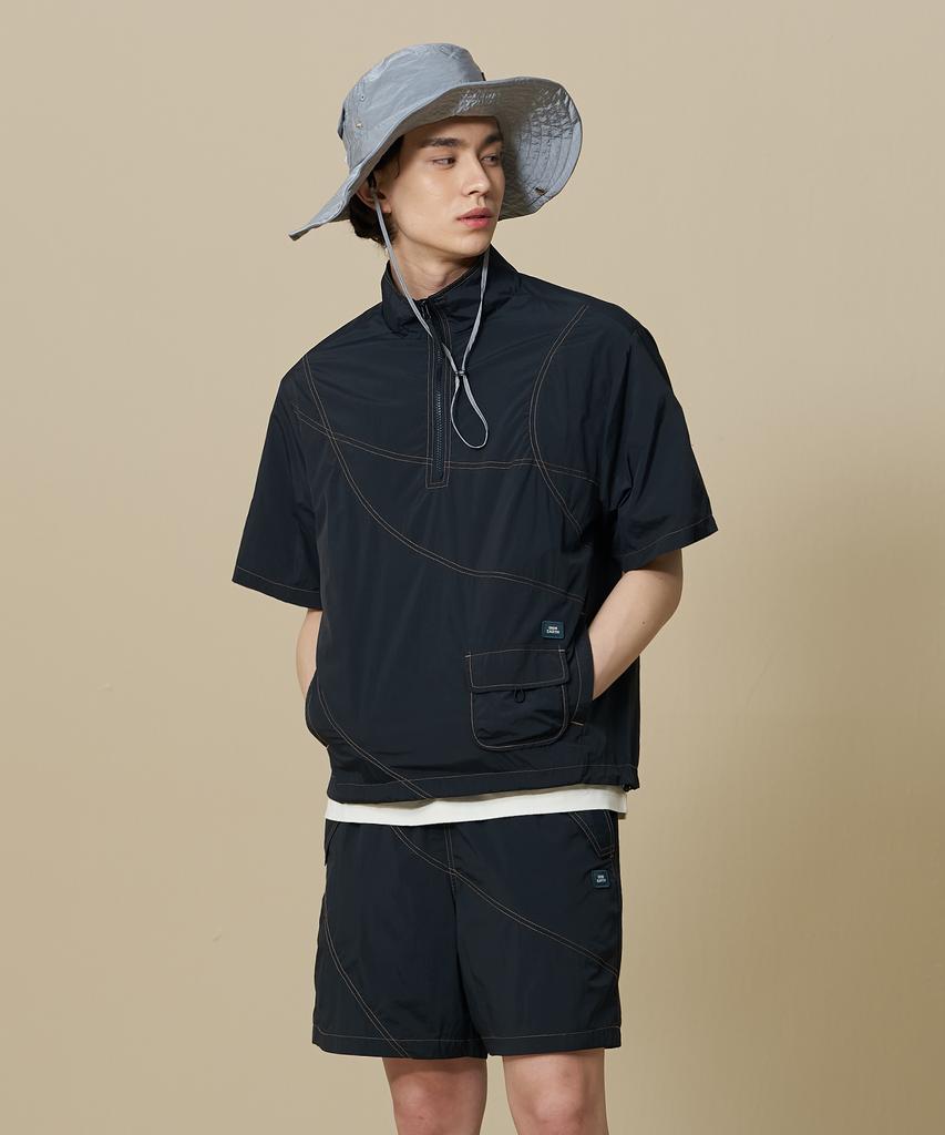 Bbc Earth Earth Stitch Short Sleeve Anorak_Black