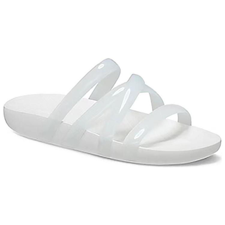 Crocs Sandali Ciabatte da Donna con Punta Aperta, Slip-On, Suola in Gomma, Asciugatura Rapida, Antibatterici, Bianco 208537-100