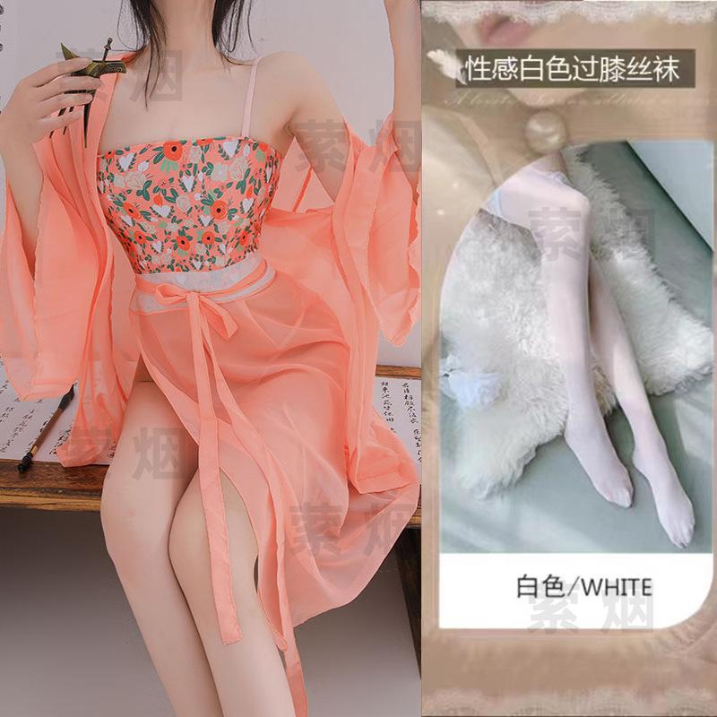 Sex underwear flower drunk hanfu temptation suit sexy antique qqny belly pocket uniform transparent nightdress