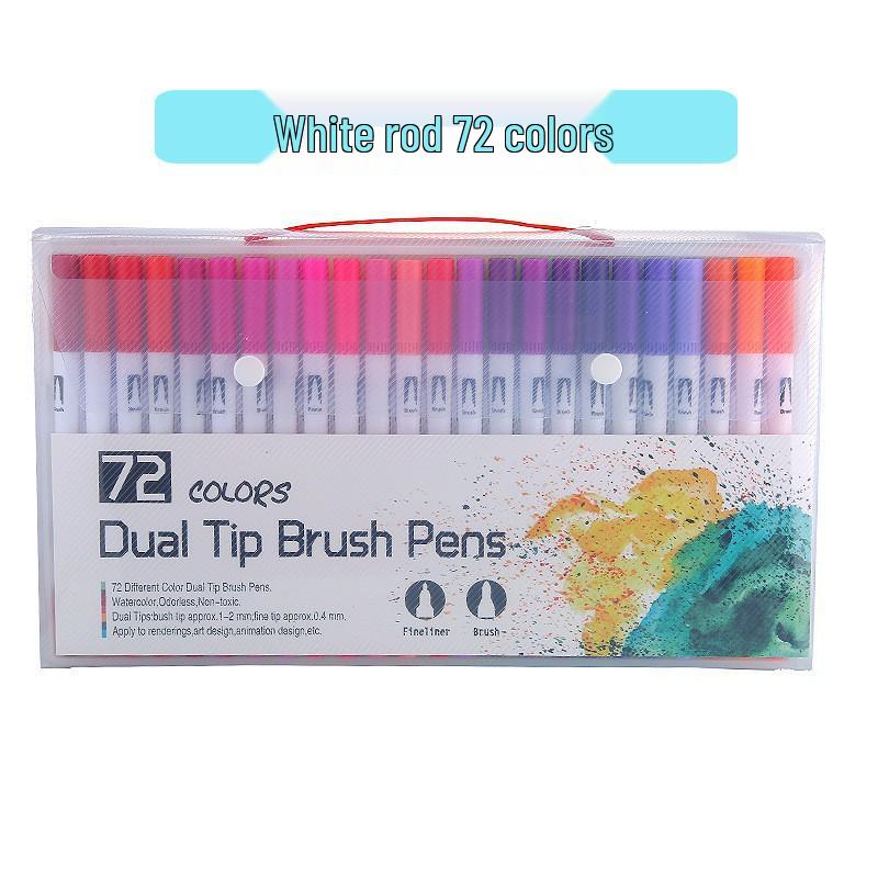 168 Color Double-Ended Watercolor Fineliner Pens Set - Soft Tip, Washable, Art Drawing Tools