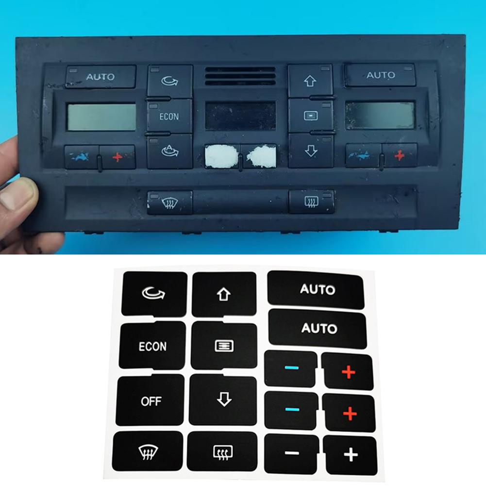 Black Overlay Button Repair Decal Climate Control Sticker