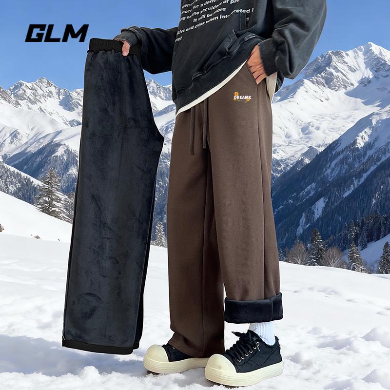

GLM Men s Fleece-Lined Drawstring Wide-Leg Casual Pants XL