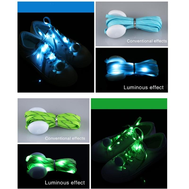 1 Pair LED Light Up Shoelaces for Night Running, Party, Mutlicolor Lighting Shoe Laces Glow Shoe Laces for Sneaker