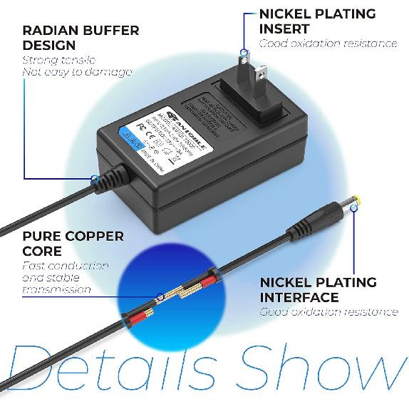 AC Adapter Charger for Seagate Freeagent & WD Western Digital External Hrad Drive HDD 6.5 Ft Power Cord