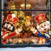 Removable PVC Clings Christmas Static Window Clings, Glass Decals, Snowman Santa Reindeer Nutcracker Seasonal Home Decor with Snowflakes, Reusable