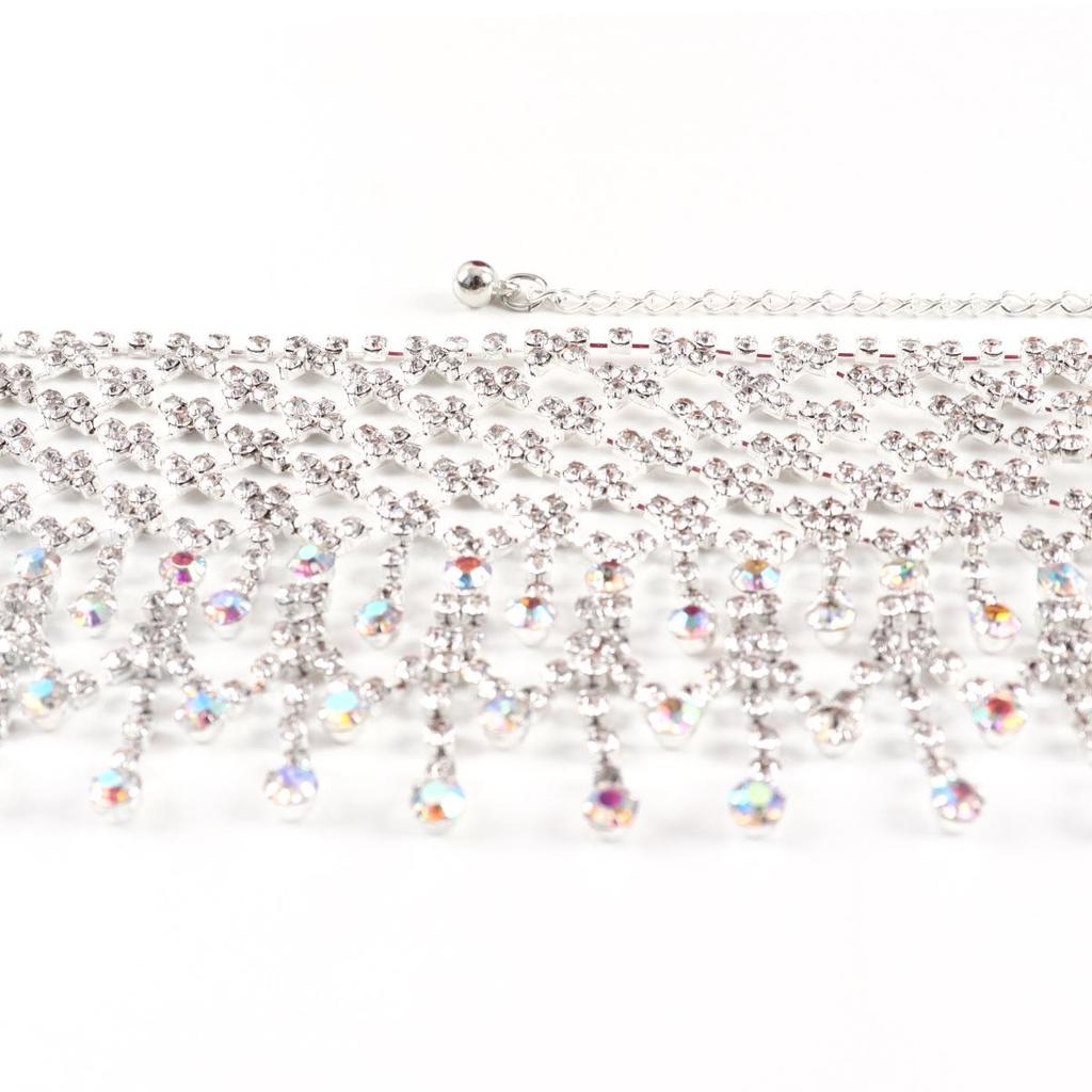 European & American Glam Rhinestone Drop Necklace - Women's Banquet Accessory