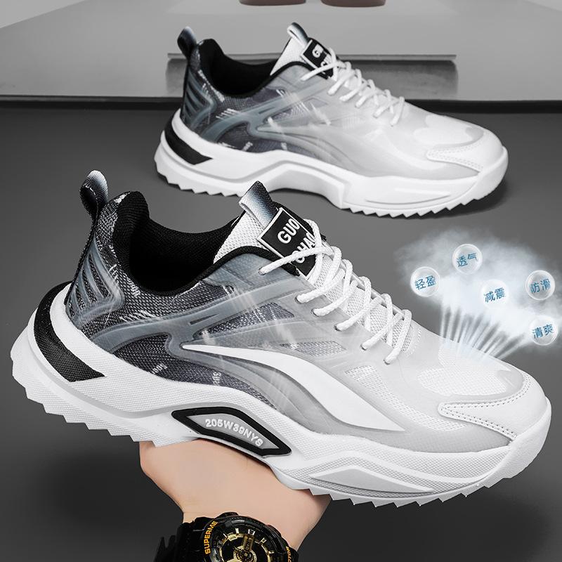 Men's Shoes Spring New Casual Running Sports Shoes Men's Heightening Summer Breathable Little White Dad Trendy Shoes