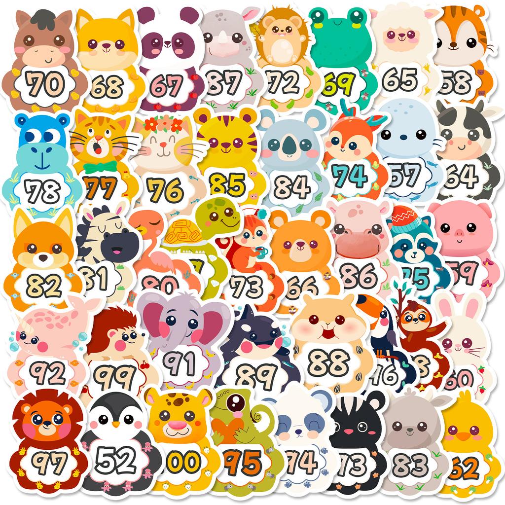 50 Early Childhood Animal Digital Enlightenment Stickers for Babies and Kindergarten Students Enlightenment Cognition Digital Stickers