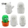 Interactive Playable Decoration 3D Printed Pop-Eyed Fidget Figurine, Funny Squeeze Cactus Ghost Ornament, Cute Desktop Decor for Office Stress Relief