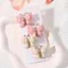 4pcs Butterfly Children Hair Clip Set Wool Knitting Hair Accessories Butterfly Hair Clips Barrette Handmade Crochet Hairpins