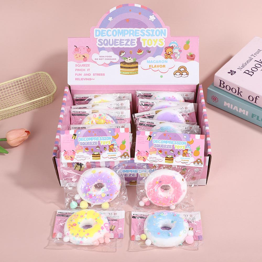 Xiaohongshu Sweet Donut Soft Squeeze Toy - Slow Rebound TPR Decompression Food Toy for Kids